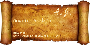 Andris Jolán névjegykártya