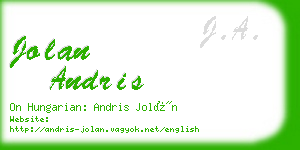 jolan andris business card
